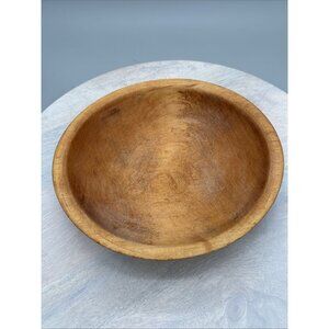Munising Wooden Dough Bowl 8.25"x8.75" Round Primitive Farmhouse Vintage Signed